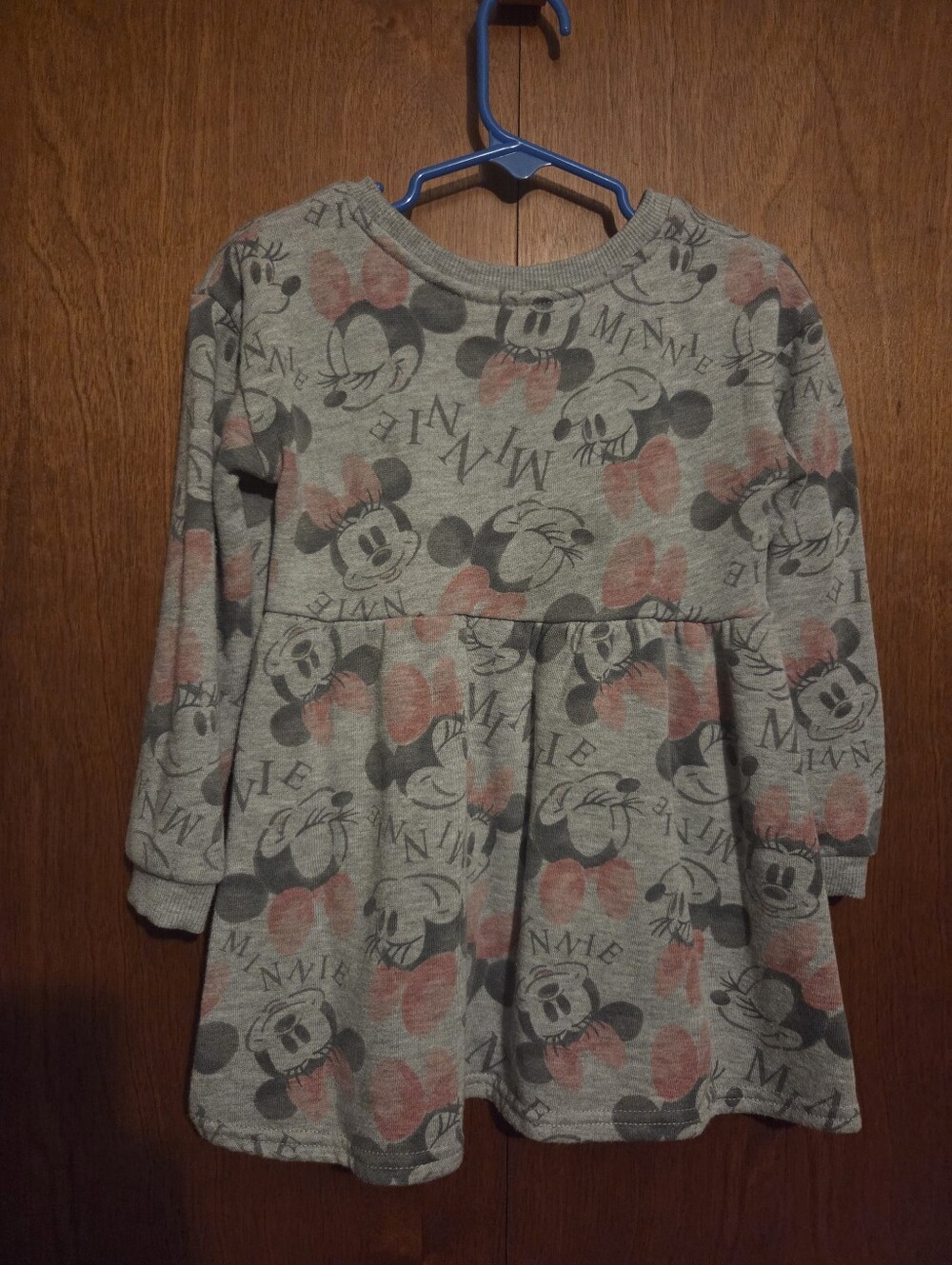 Disney Gray and Pink Minnie Mouse Long-Sleeve Dress - Picture 2 of 3